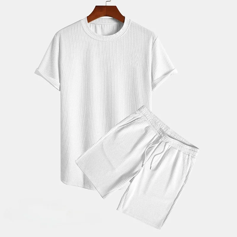 2026 Summer New Men Suit Round Neck Short Sleeve T-shirt+shorts Two Piece Set Loose Outdoor Sports Casual Solid Color Tracksuit
2026 Summer New Men Suit Round Neck Short Sleeve T-shirt+shorts Two Piece Set Loose Outdoor Sports Casual Solid Color Tracksuit