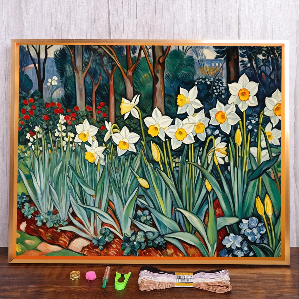 Flower Narcissus Pre-Printed Cross Stitch DIY Embroidery Set Handicraft Painting Knitting Needlework For Adults Mulina Jewelry
Flower Narcissus Pre-Printed Cross Stitch DIY Embroidery Set Handicraft Painting Knitting Needlework For Adults Mulina Jewelry