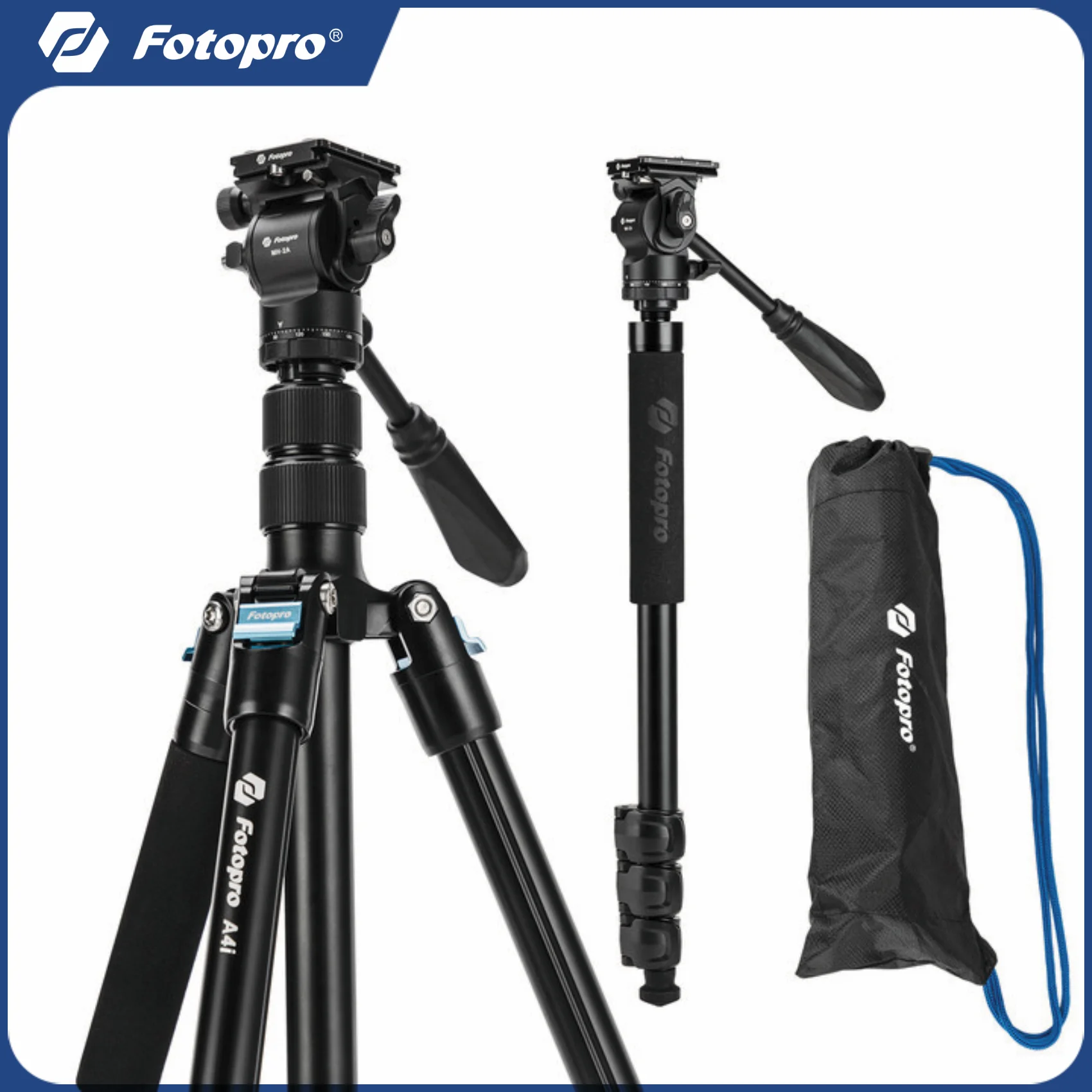 Fotopro A4I A5I Camera Tripod Aluminum Lightweight Travel Tripod Monopod with Flip Locking Knobs 
Fotopro A4I A5I Camera Tripod Aluminum Lightweight Travel Tripod Monopod with Flip Locking Knobs