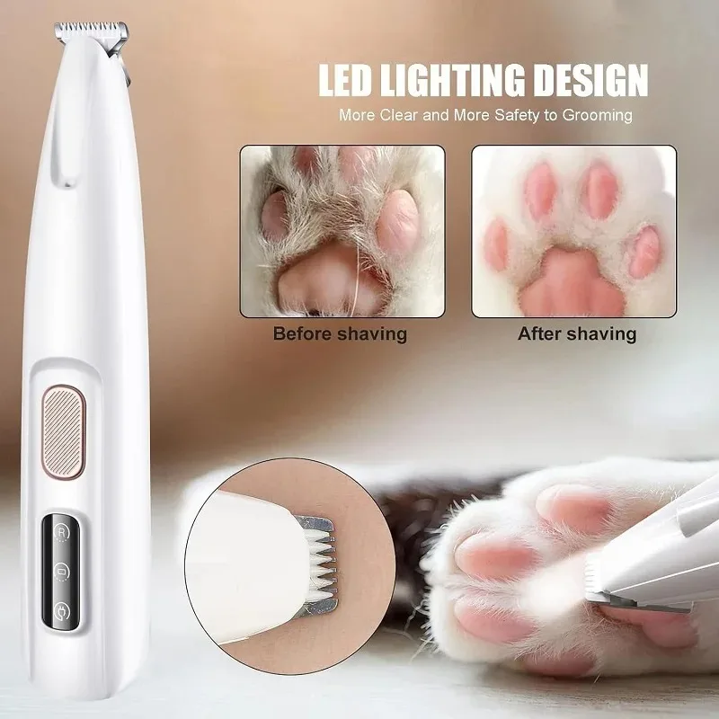 Cat Dog Paw Trimmer with LED Light Fully Waterproof Pet Hair Trimmer with LED Display Dog Clippers for Grooming 18mm Widen Blade
Cat Dog Paw Trimmer with LED Light Fully Waterproof Pet Hair Trimmer with LED Display Dog Clippers for Grooming 18mm Widen Blade
