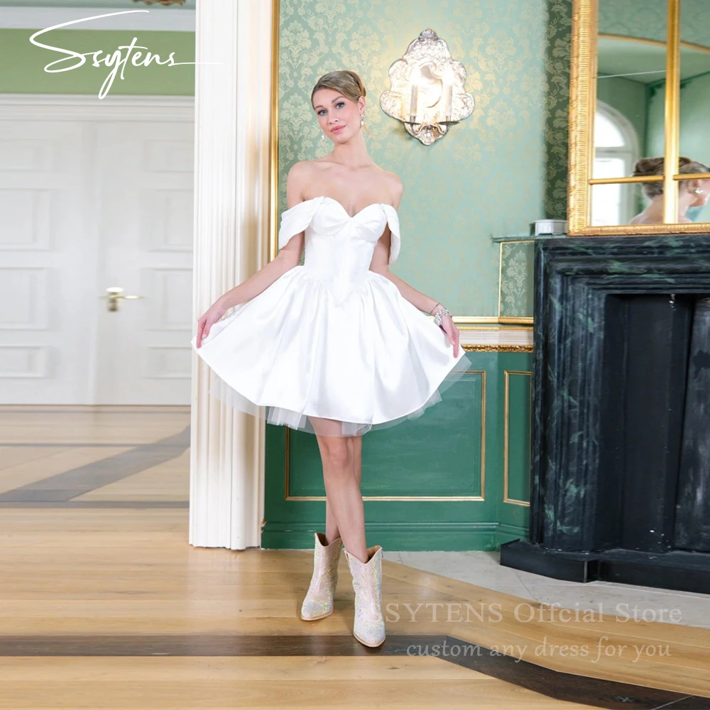 SSYTENS Simple Short A-Line Off The Shoulder Wedding Dress Pleat Sweetheart Pleat Bridal Party Gown Vestido De Noiva Customized
SSYTENS Simple Short A-Line Off The Shoulder Wedding Dress Pleat Sweetheart Pleat Bridal Party Gown Vestido De Noiva Customized