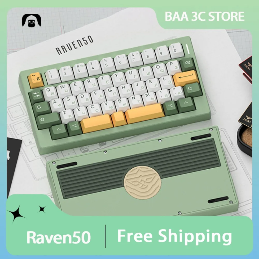 Raven50 Mechanical Keyboard Kit 3Mode Bluetooth Wireless Keyboard Gasket Custom Single Key Slotting Keyboard Kit PC Accessories
Raven50 Mechanical Keyboard Kit 3Mode Bluetooth Wireless Keyboard Gasket Custom Single Key Slotting Keyboard Kit PC Accessories