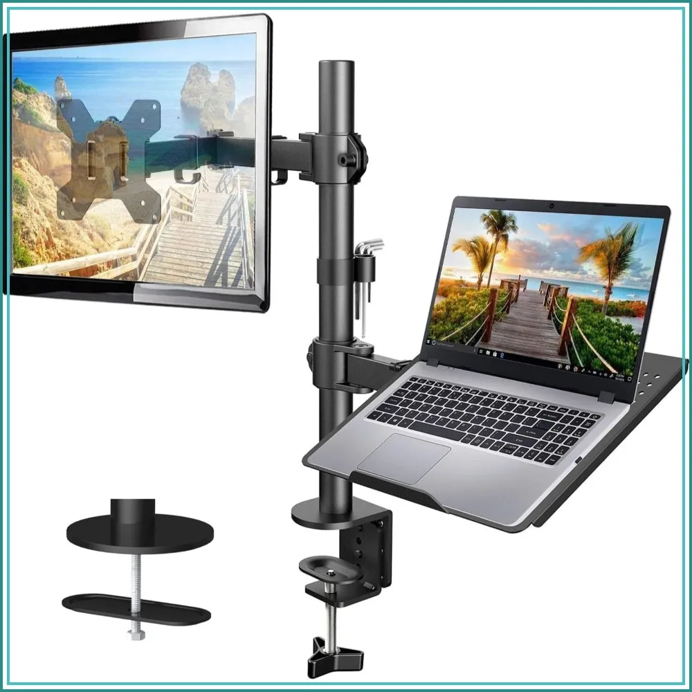 Adjustable Single Arm Monitor Desk Mount for 17-32 inch Screens, Heavy Duty Ergonomic Bracket Holds 22lbs
Adjustable Single Arm Monitor Desk Mount for 17-32 inch Screens, Heavy Duty Ergonomic Bracket Holds 22lbs