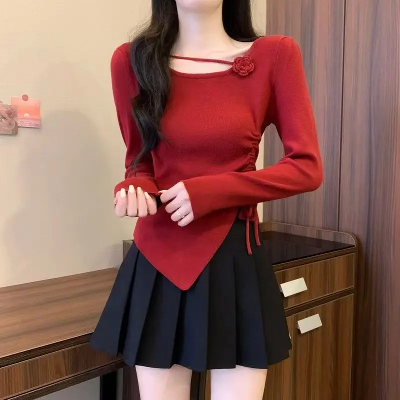 plus Size Knitted Top Floral Design Short Style Women's Fashion Sensation Drawstring Slimming Trendy Casual Long Sleeve Top
plus Size Knitted Top Floral Design Short Style Women's Fashion Sensation Drawstring Slimming Trendy Casual Long Sleeve Top