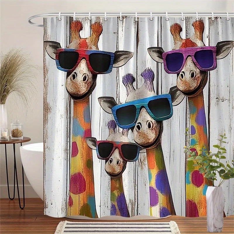 Funny Giraffe Shower Curtain, Cool Animal with Sunglasses Bathroom Decor, Colorful Safari Kids Bath Curtain, Waterproof
Funny Giraffe Shower Curtain, Cool Animal with Sunglasses Bathroom Decor, Colorful Safari Kids Bath Curtain, Waterproof
