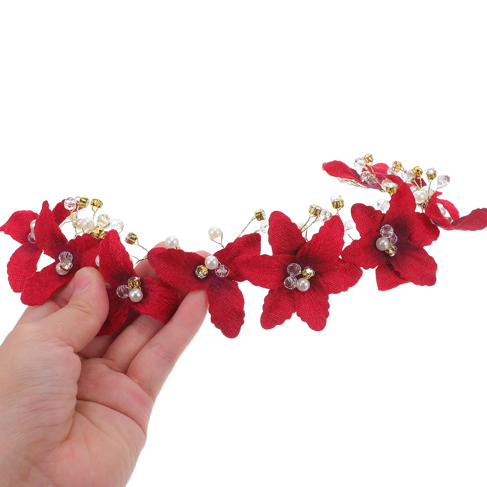 Red Crystal Bridal Headband Princess Flower Hair Vine Wedding Hairband Rhinestones Fake Pearl Bridal Hair Pieces for Bride
Red Crystal Bridal Headband Princess Flower Hair Vine Wedding Hairband Rhinestones Fake Pearl Bridal Hair Pieces for Bride