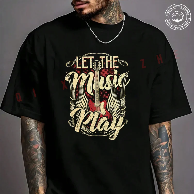 Rock Music Rock Guitar Design Moto Men's Fashion T-shirt Cotton Casual Summer Comfortable Short Sleeve Tops
Rock Music Rock Guitar Design Moto Men's Fashion T-shirt Cotton Casual Summer Comfortable Short Sleeve Tops
