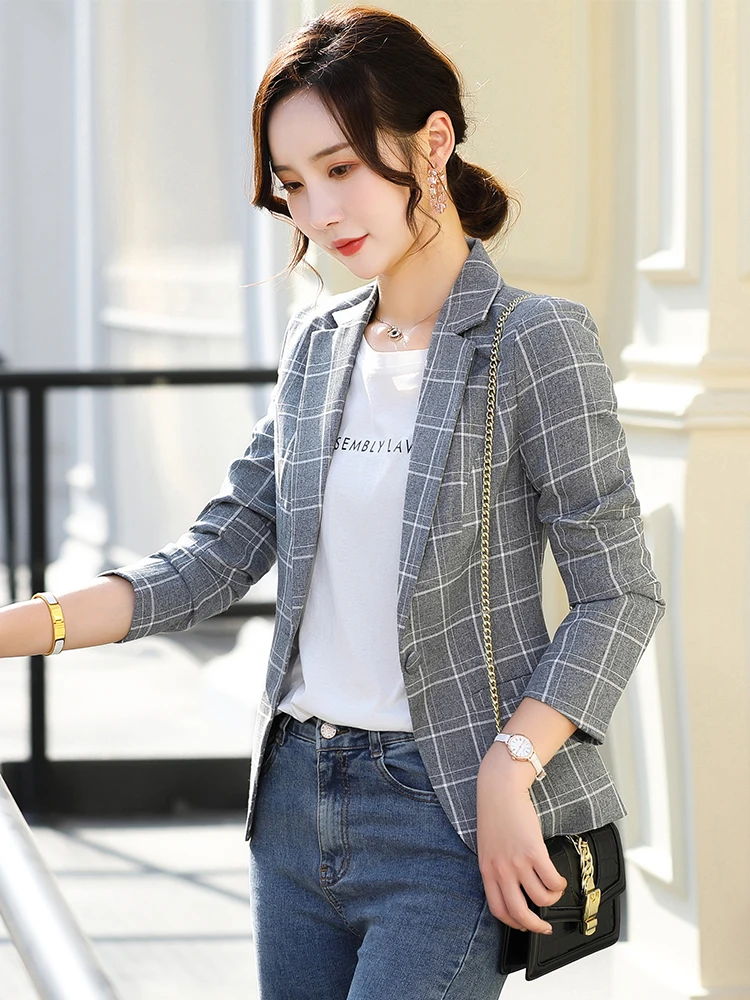Women's Slim Fit Plaid Suit Jaet Casual Versatile Korean Sle Spring Autumn ular Cheered Western Sle Top
Women's Slim Fit Plaid Suit Jaet Casual Versatile Korean Sle Spring Autumn ular Cheered Western Sle Top