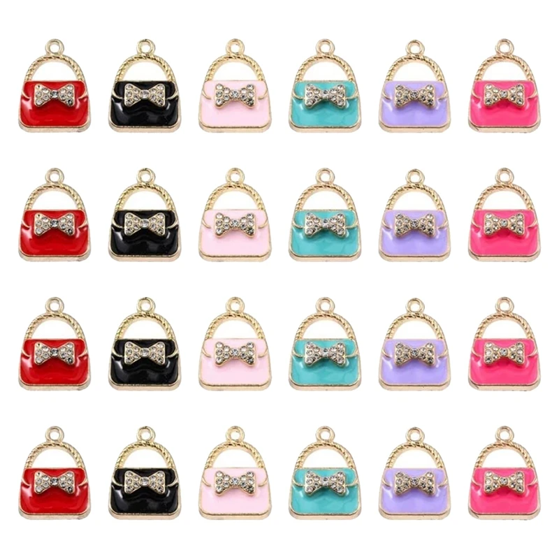 60 Pieces 6 Colors Enamel Bow Tote Charm Crystal Rhinestone Lightgold Small Tote Charm For Jewelry DIY
60 Pieces 6 Colors Enamel Bow Tote Charm Crystal Rhinestone Lightgold Small Tote Charm For Jewelry DIY