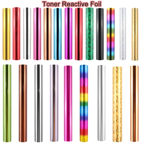 5Mx19.3CM Toner Reactive Foil Heat Activated Foil Hot Stamping Foil Paper Foil by Laser Printer and Laminator For DIY Card Craft