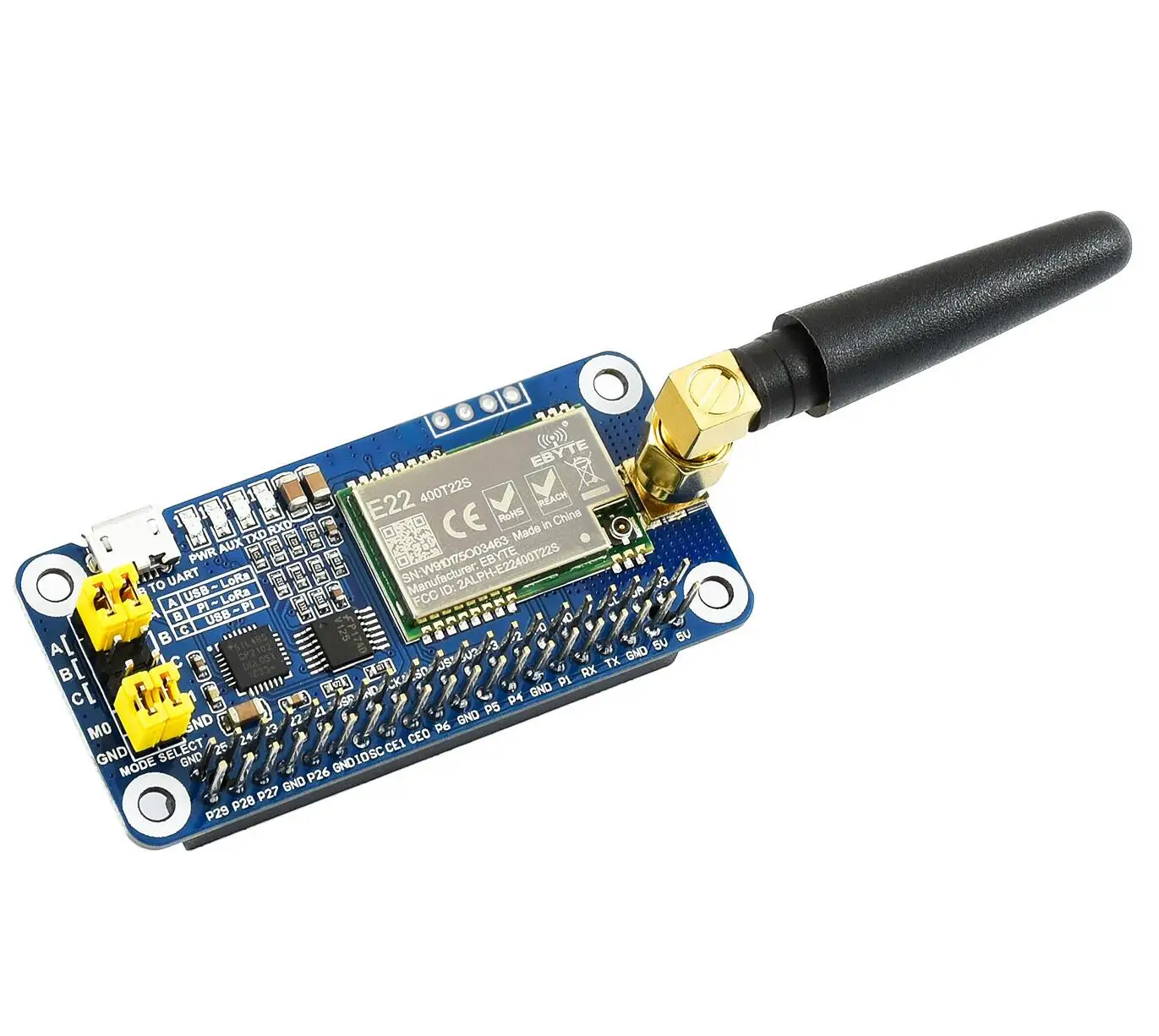 Waveshare SX1268 LoRa HAT для Raspberry Pi 433 МГц Частотный диапазон для Европы, Азии, Африки
Waveshare SX1268 LoRa HAT для Raspberry Pi 433 МГц Частотный диапазон для Европы, Азии, Африки