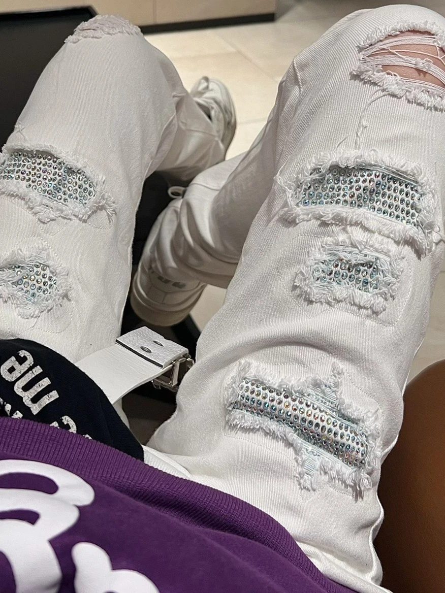 Fashionable Streetwear Denim Jeans Women's Men's Slim Fit Tear Diamond Washing Hole Youth Casual Spring All-Match Jeans
Fashionable Streetwear Denim Jeans Women's Men's Slim Fit Tear Diamond Washing Hole Youth Casual Spring All-Match Jeans