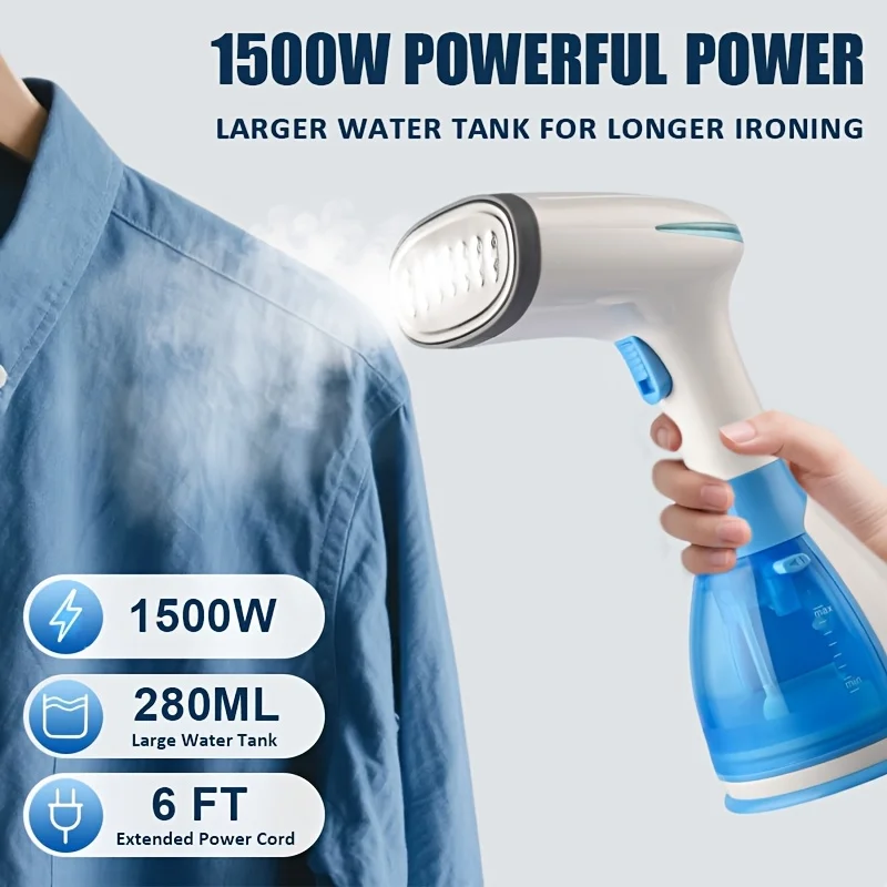 High - Power Handheld Garment Steamer with 9.47oz Large Removable Water Tank, 1500W Portable Steam with 3 Additions - No Battery, US- Standard Plug, 30 - Seconds Fast Heating, Mini Fabric Steam for Home, Travel, Office, Compact Design
High - Power Handheld Garment Steamer with 9.47oz Large Removable Water Tank, 1500W Portable Steam with 3 Additions - No Battery, US- Standard Plug, 30 - Seconds Fast Heating, Mini Fabric Steam for Home, Travel, Office, Compact Design