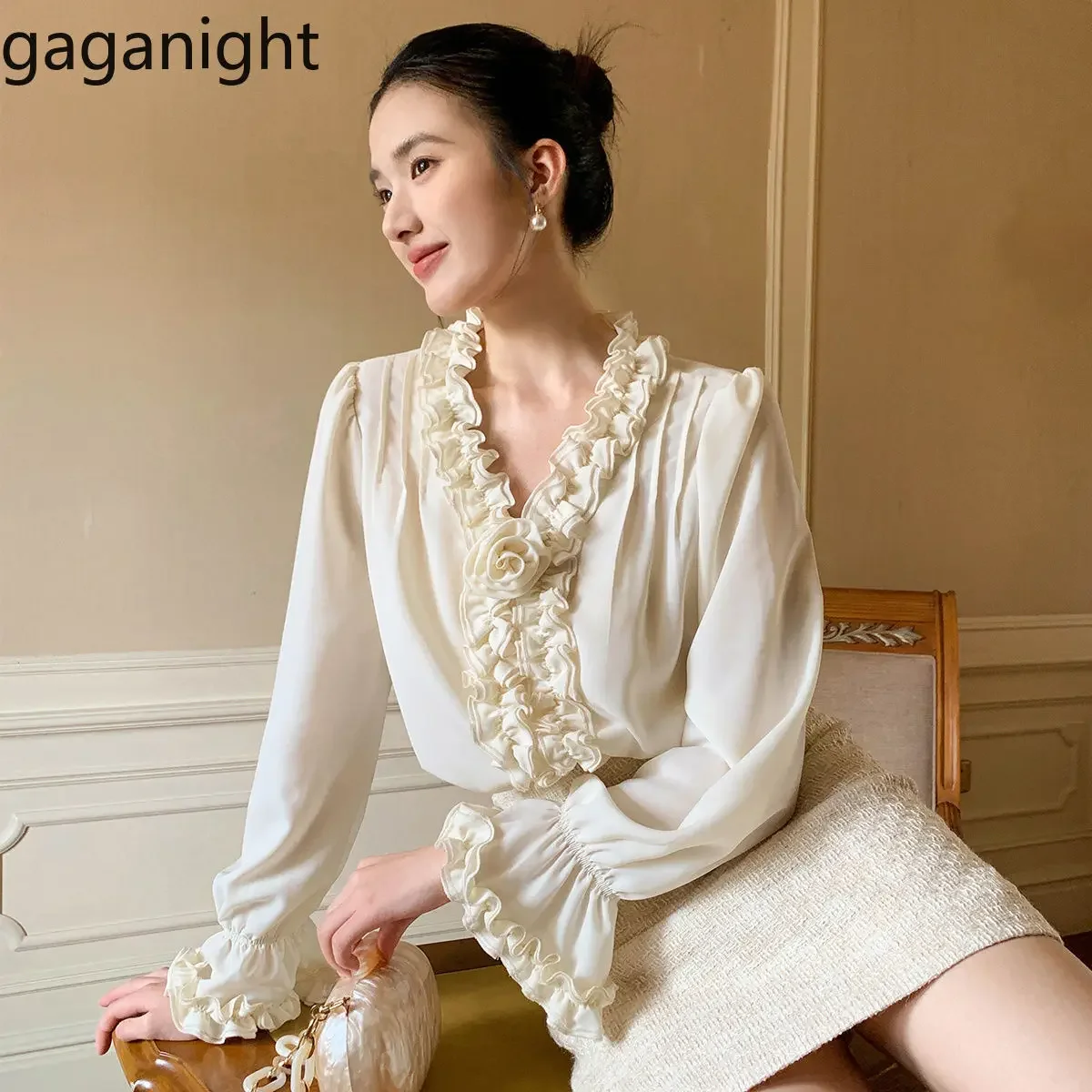 Gaganight женская французская тяжелая промышленная рубашка с грибами и кружевом розой 2024, осень-зима, новый свободный висячий топ с длинными рукавами, женский
Gaganight женская французская тяжелая промышленная рубашка с грибами и кружевом розой 2024, осень-зима, новый свободный висячий топ с длинными рукавами, женский