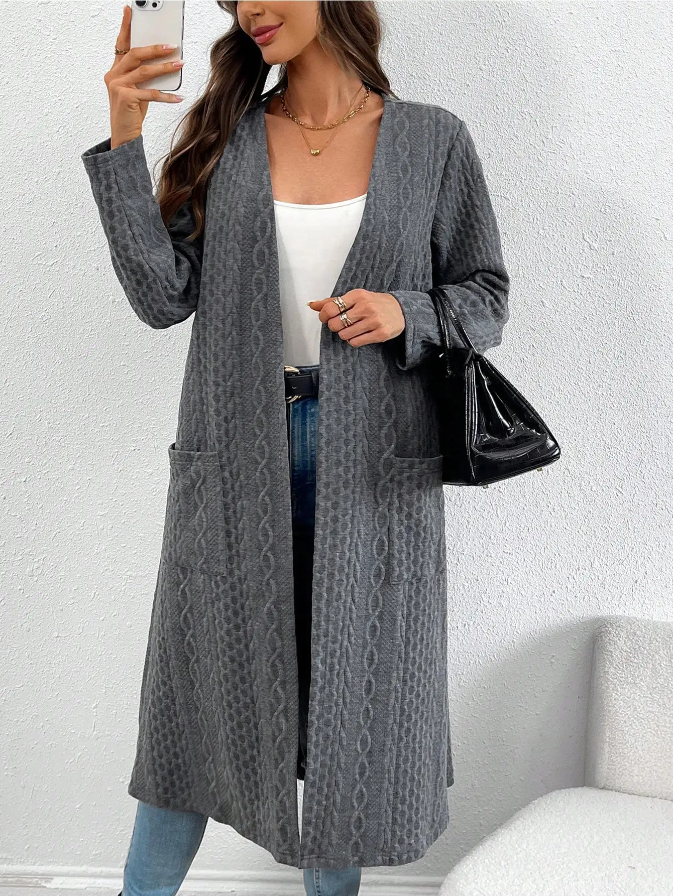 Women's Fashionable & Casual Retro-Style Jacquard Long Cardigan with Pockets
Women's Fashionable & Casual Retro-Style Jacquard Long Cardigan with Pockets