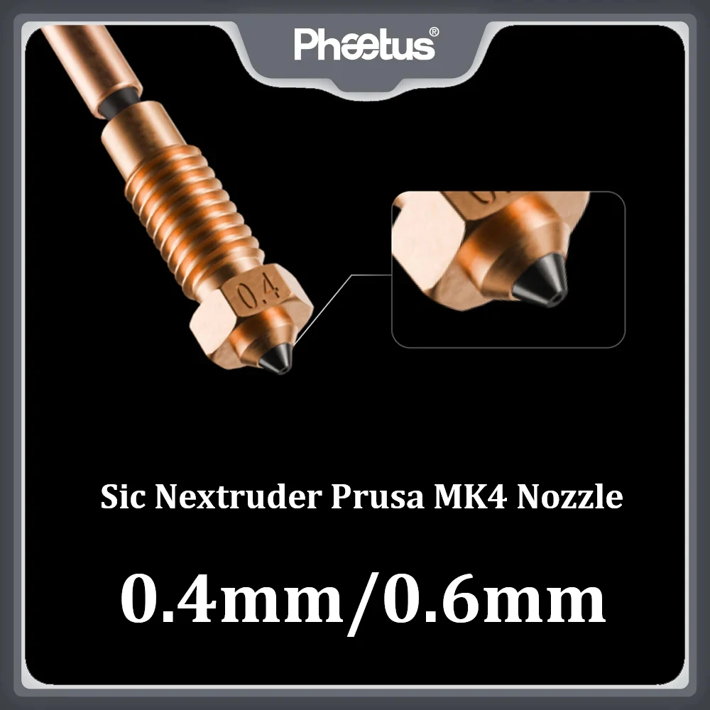 Phaetus Sic Nextruder Prusa SiC Nozzle Prusa MK4 Nozzle 0.4mm 0.6mm For Prusa MK3.9/MK4/MK4S/XL 3D Printer
Phaetus Sic Nextruder Prusa SiC Nozzle Prusa MK4 Nozzle 0.4mm 0.6mm For Prusa MK3.9/MK4/MK4S/XL 3D Printer