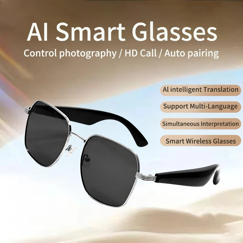 LIGE Smart Glasses AI Translation Bluetooth Glasses Music Sound Voice Assistant Anti-UV Fashion Headset Sunglasses For Men Women
LIGE Smart Glasses AI Translation Bluetooth Glasses Music Sound Voice Assistant Anti-UV Fashion Headset Sunglasses For Men Women