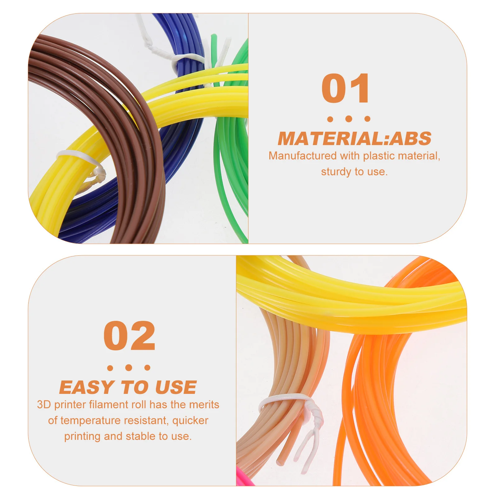 10Pcs High Temperature ABS Printer Filament 1.75mm Filament Roll Stable Feeding 3D Printer Filaments
10Pcs High Temperature ABS Printer Filament 1.75mm Filament Roll Stable Feeding 3D Printer Filaments