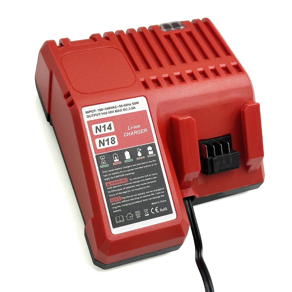 NEW Replacement Li-ion Battery Charger Multi Voltage Charger for Milwaukee 14.4V-18V 48-11-1850 48-11-1840 48-11-1815 48-11-1828
NEW Replacement Li-ion Battery Charger Multi Voltage Charger for Milwaukee 14.4V-18V 48-11-1850 48-11-1840 48-11-1815 48-11-1828