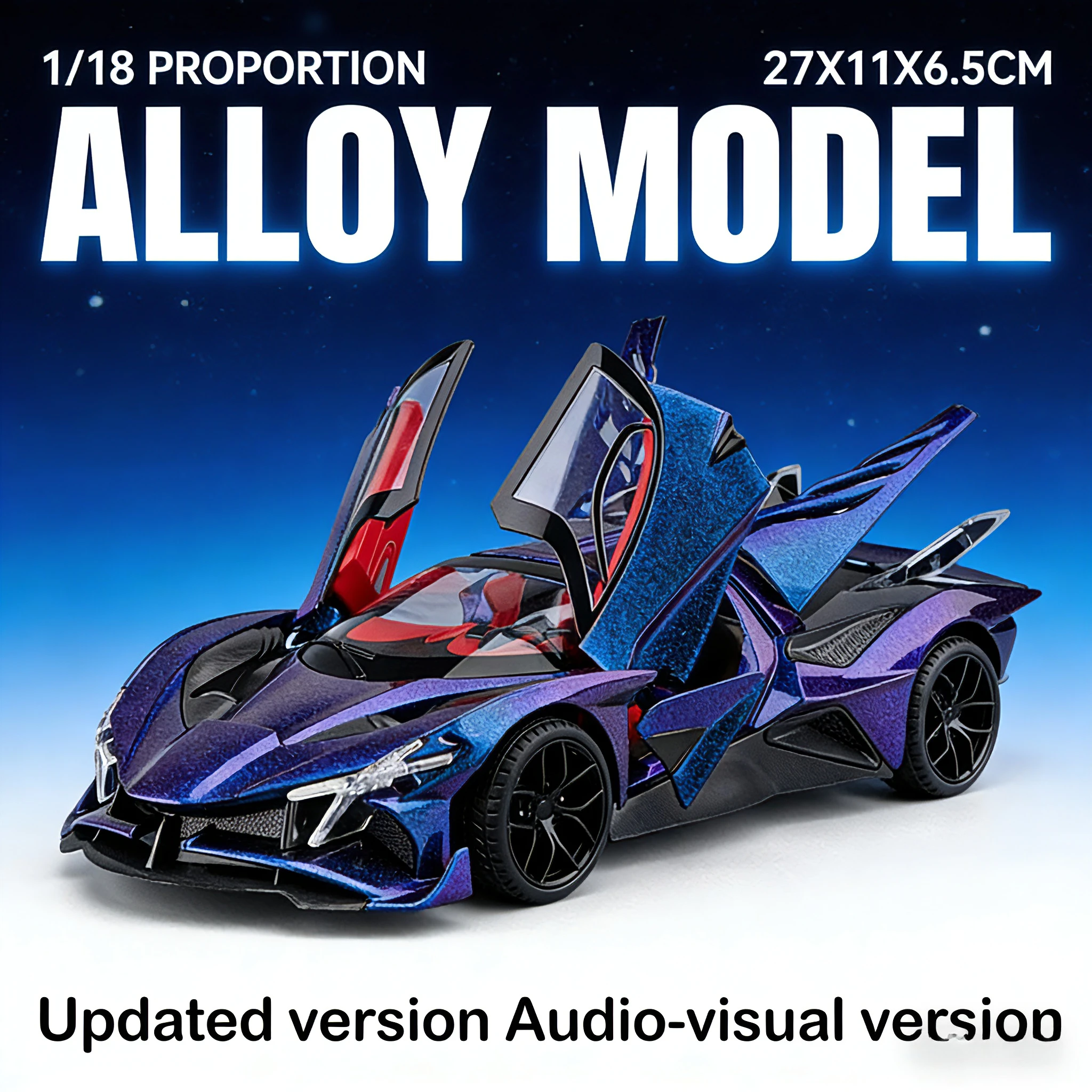 Металлическая концептуальная гоночная модель Aboolu 1:18, спортивный автомобиль из сплава, со звуковыми и световыми эффектами, четыре раздвижных двери, подарки для взрослых и детей
Металлическая концептуальная гоночная модель Aboolu 1:18, спортивный автомобиль из сплава, со звуковыми и световыми эффектами, четыре раздвижных двери, подарки для взрослых и детей