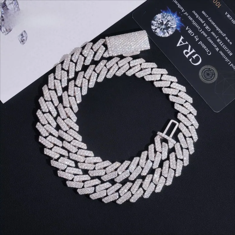 New Style 13mm 2 Rows Solid 925 Sterling Silver Men HipHop Jewelry Iced Out VVS Moissanite Cuban Link Chain Necklace
New Style 13mm 2 Rows Solid 925 Sterling Silver Men HipHop Jewelry Iced Out VVS Moissanite Cuban Link Chain Necklace