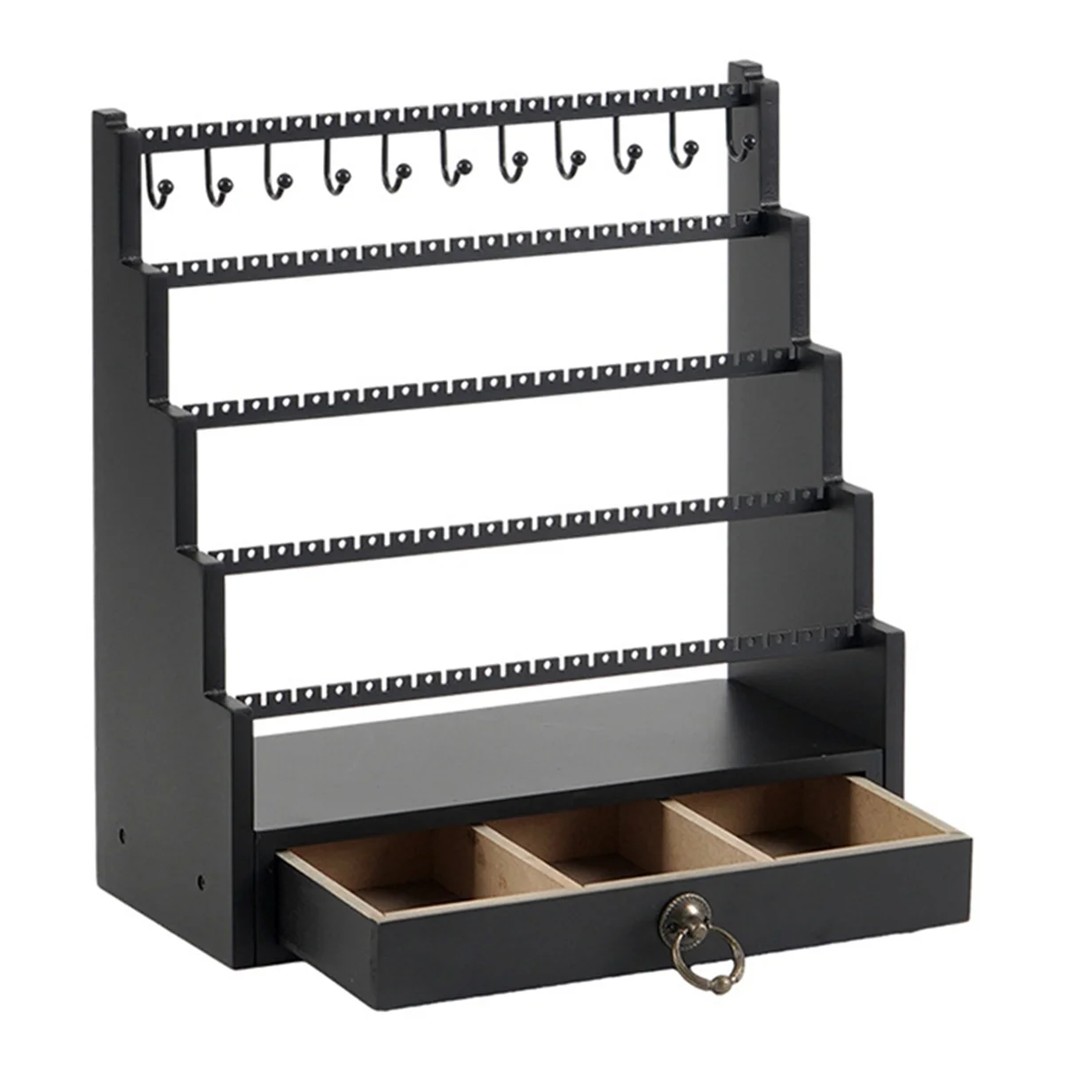 AB72-5-Layer Stepped Wooden Base Jewelry Rack Earring Ring Storage Rack Earrings Necklaces Rings Jewelry Stand
AB72-5-Layer Stepped Wooden Base Jewelry Rack Earring Ring Storage Rack Earrings Necklaces Rings Jewelry Stand