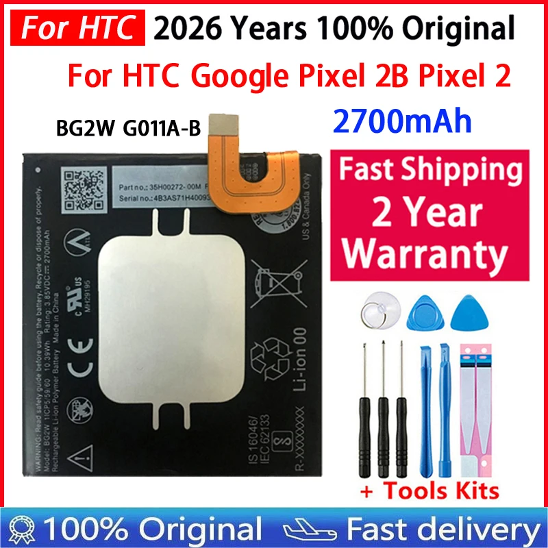 100% Original High New Quality 2700mAh BG2W Mobile Phone Replacement Battery G011A-B For HTC Google Pixel 2B Pixel 2 Batteries
100% Original High New Quality 2700mAh BG2W Mobile Phone Replacement Battery G011A-B For HTC Google Pixel 2B Pixel 2 Batteries