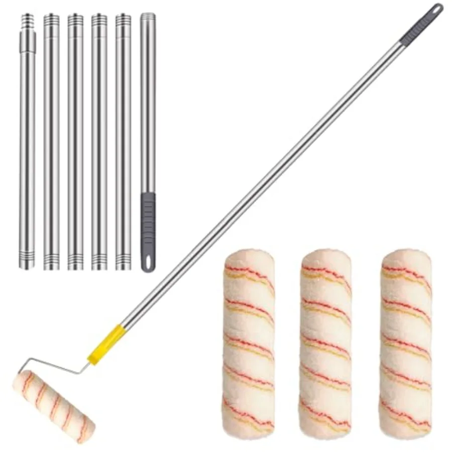 Multi-Function Long Paint Roller Kit with Stainless Steel Pole and 3pcs 9Inch Roller Covers for Household Wall and Ceiling Pain
Multi-Function Long Paint Roller Kit with Stainless Steel Pole and 3pcs 9Inch Roller Covers for Household Wall and Ceiling Pain