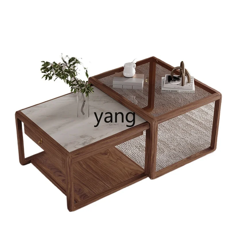LH modern simple solid wood coffee table living room household small apartment light luxury glass square
LH modern simple solid wood coffee table living room household small apartment light luxury glass square