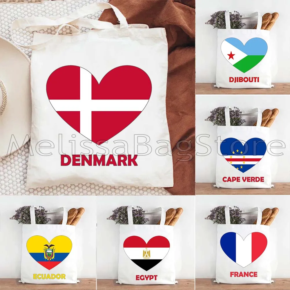 Love Denmark France Greece Egypt Ecuador Mexico Romania Djibouti USA UAE UK Belgium Cape Verde Heart Flag Cute Tote Bag Handbags
Love Denmark France Greece Egypt Ecuador Mexico Romania Djibouti USA UAE UK Belgium Cape Verde Heart Flag Cute Tote Bag Handbags
