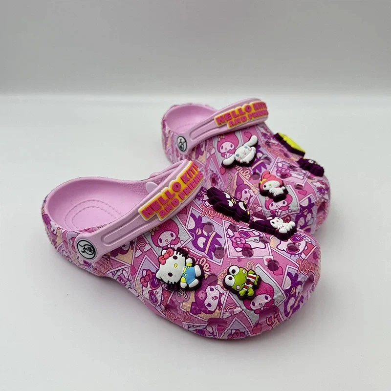 Сандалии Hello Kitty Melody с милым мультяшным рисунком, летние, пляжные и повседневные, с нескользящей подошвой, в стиле для взрослых и детей, легкие и универсальные.
Сандалии Hello Kitty Melody с милым мультяшным рисунком, летние, пляжные и повседневные, с нескользящей подошвой, в стиле для взрослых и детей, легкие и универсальные.