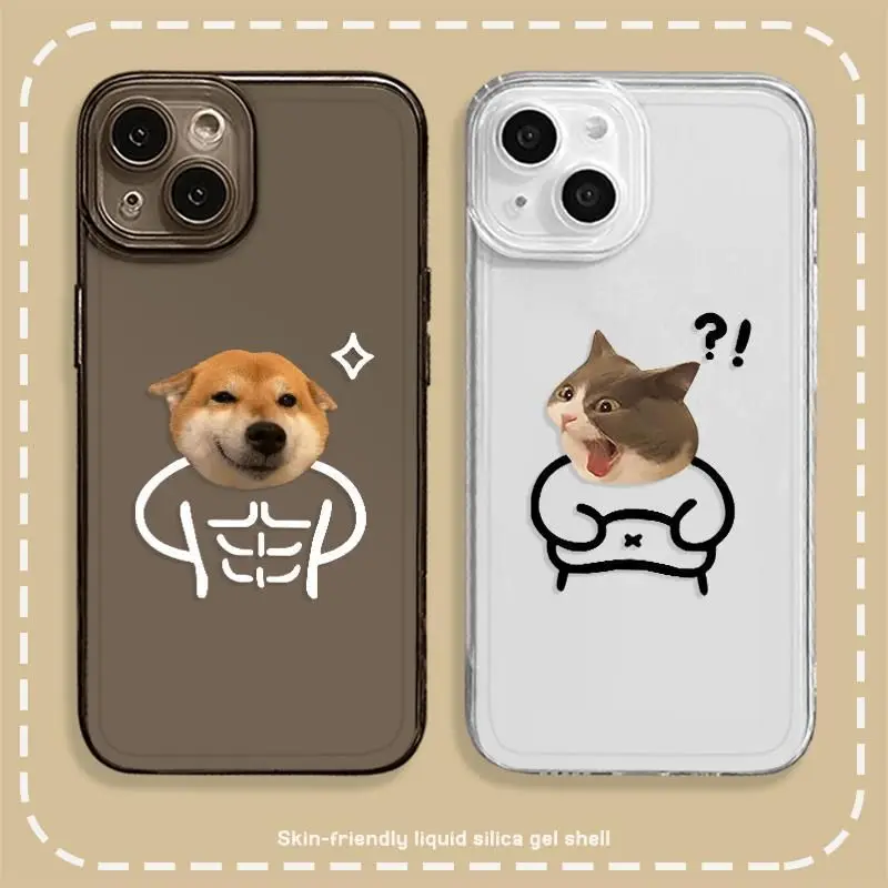 Funny Muscle Dog Fat Cat Clear Phone Case For iPhone 16 15 11 12 14 13 Pro Max Mini X XSM XR 7 8 Plus SE4 16e Cute Cover Fund
Funny Muscle Dog Fat Cat Clear Phone Case For iPhone 16 15 11 12 14 13 Pro Max Mini X XSM XR 7 8 Plus SE4 16e Cute Cover Fund