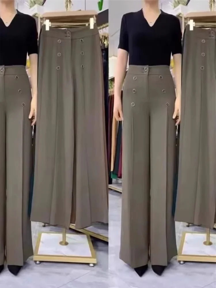High Waist Wide Leg Ice Silk Skirt Pants Women's Summer Cool Loose Fitting Trousers Stylish plus Size Korean Style Pants
High Waist Wide Leg Ice Silk Skirt Pants Women's Summer Cool Loose Fitting Trousers Stylish plus Size Korean Style Pants