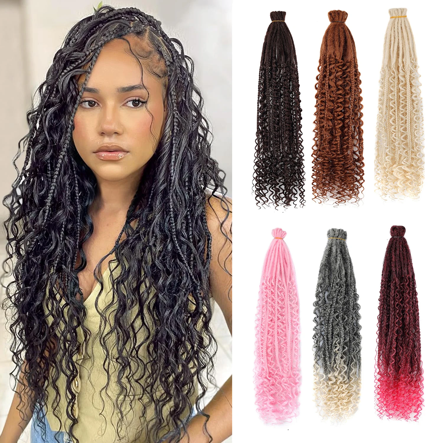 Box Braids 24 Inch Afro Black Goddess Bohemian Crochet Hair with River Locs Curly Ends Hair Synthetic Braids For Women Ladies
Box Braids 24 Inch Afro Black Goddess Bohemian Crochet Hair with River Locs Curly Ends Hair Synthetic Braids For Women Ladies