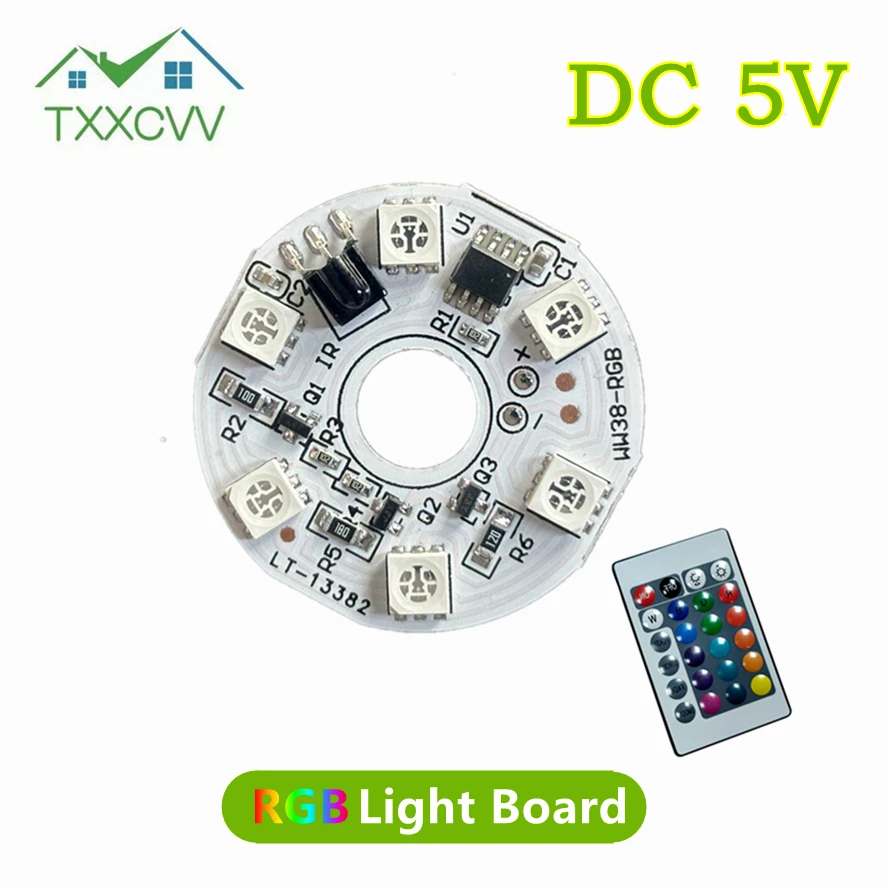 Wireless Remote Switch 6LEDs 5V LED Lights Plate 4 Modes 16 Colors RGB Lamp Board 2W Colorful Gradient Source Decorative Design
Wireless Remote Switch 6LEDs 5V LED Lights Plate 4 Modes 16 Colors RGB Lamp Board 2W Colorful Gradient Source Decorative Design