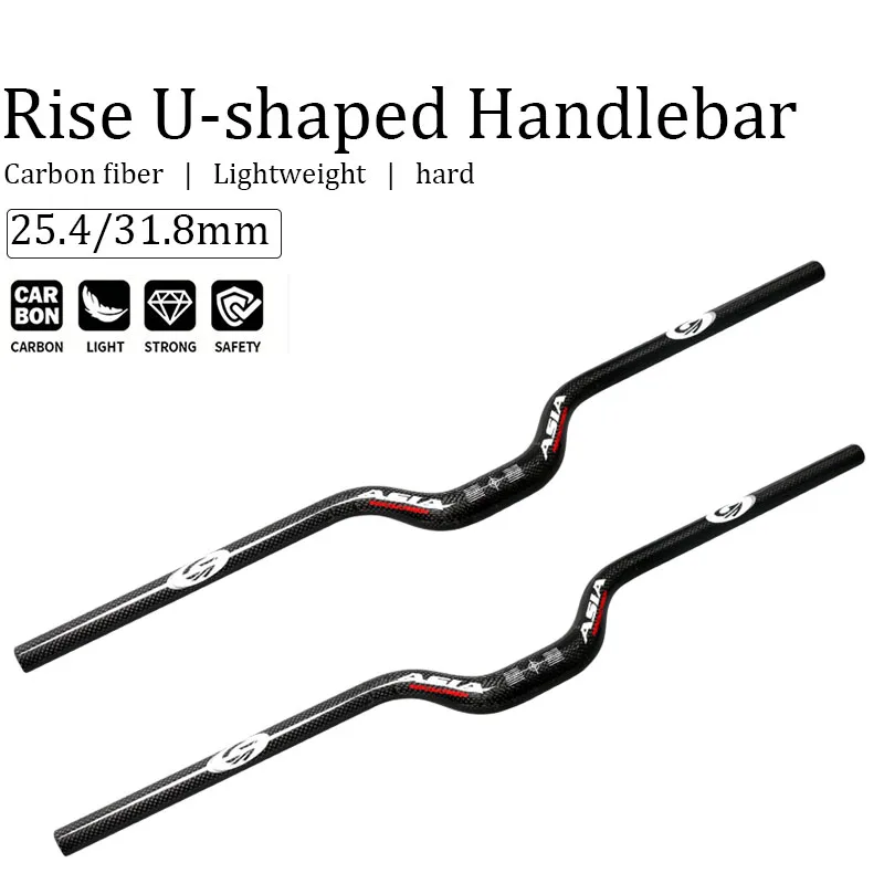 ASIACOM New Full Carbon Riser Bar 31.8/25.4mm Ultralight Swallow Handlebar For MTB Mountain Bike Folding Bike Accessories
ASIACOM New Full Carbon Riser Bar 31.8/25.4mm Ultralight Swallow Handlebar For MTB Mountain Bike Folding Bike Accessories