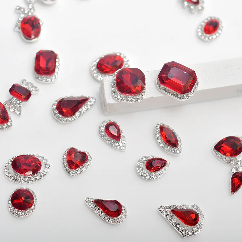 10PCS 3D Luxury Alloy Red Full Rhinestones Nail Art Charms Ruby Gems Accessories For Manicure Decor Nails Decoration Supplies
10PCS 3D Luxury Alloy Red Full Rhinestones Nail Art Charms Ruby Gems Accessories For Manicure Decor Nails Decoration Supplies