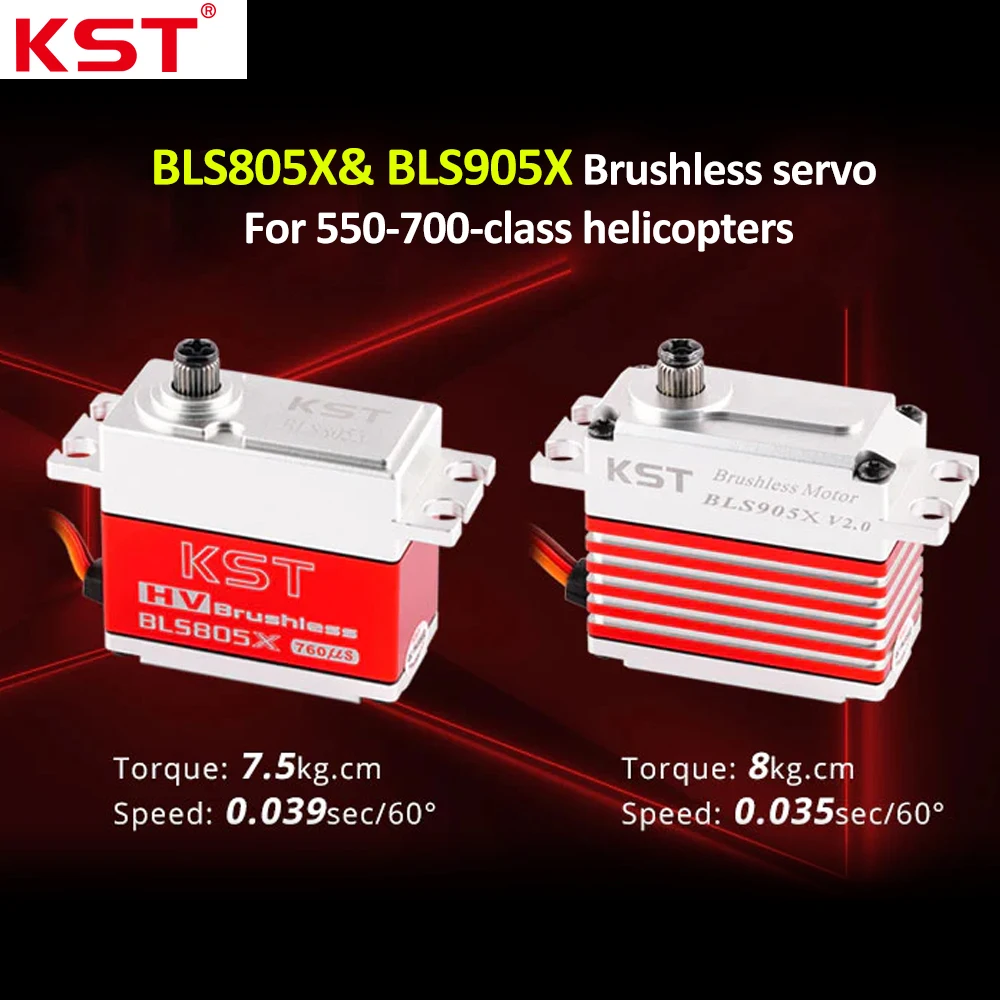 KST BLS815 /BLS825 /BLS915 V8.0 Digital Metal Gear Brushless Servo BLS905 /BLS805 for 550-700-class Helicopters
KST BLS815 /BLS825 /BLS915 V8.0 Digital Metal Gear Brushless Servo BLS905 /BLS805 for 550-700-class Helicopters