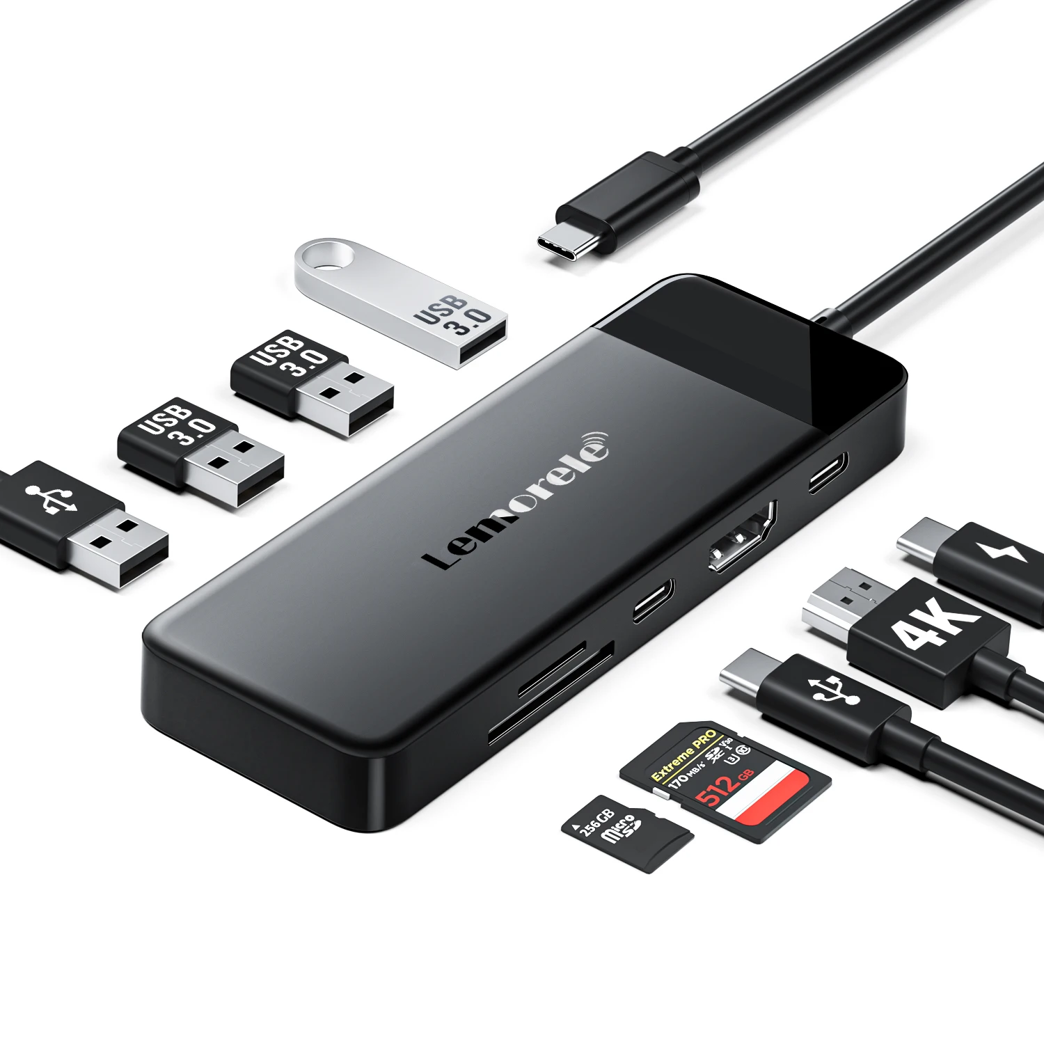 Lemorele TC92 USB C Hub 3.0 Type C to 4K HDM адаптер 9-в-1 порты док-станция 100 Вт зарядное устройство для Windows MacOS ноутбук Dell
Lemorele TC92 USB C Hub 3.0 Type C to 4K HDM адаптер 9-в-1 порты док-станция 100 Вт зарядное устройство для Windows MacOS ноутбук Dell
