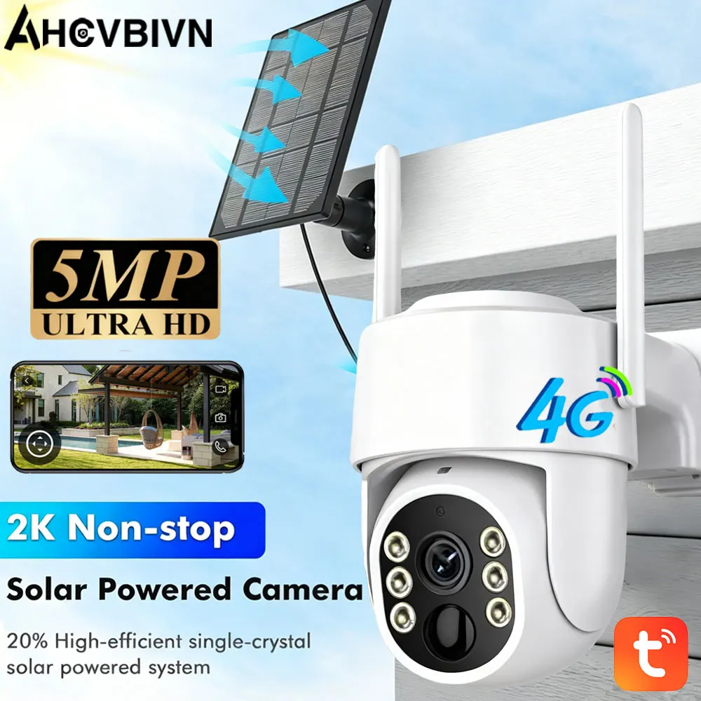 Tuya Smart life Home 4G SIM Card Lifetime Data 5MP Surveillance Smart Security Camera Solar PTZ 2-Way Audio PIR Detection Camera
Tuya Smart life Home 4G SIM Card Lifetime Data 5MP Surveillance Smart Security Camera Solar PTZ 2-Way Audio PIR Detection Camera