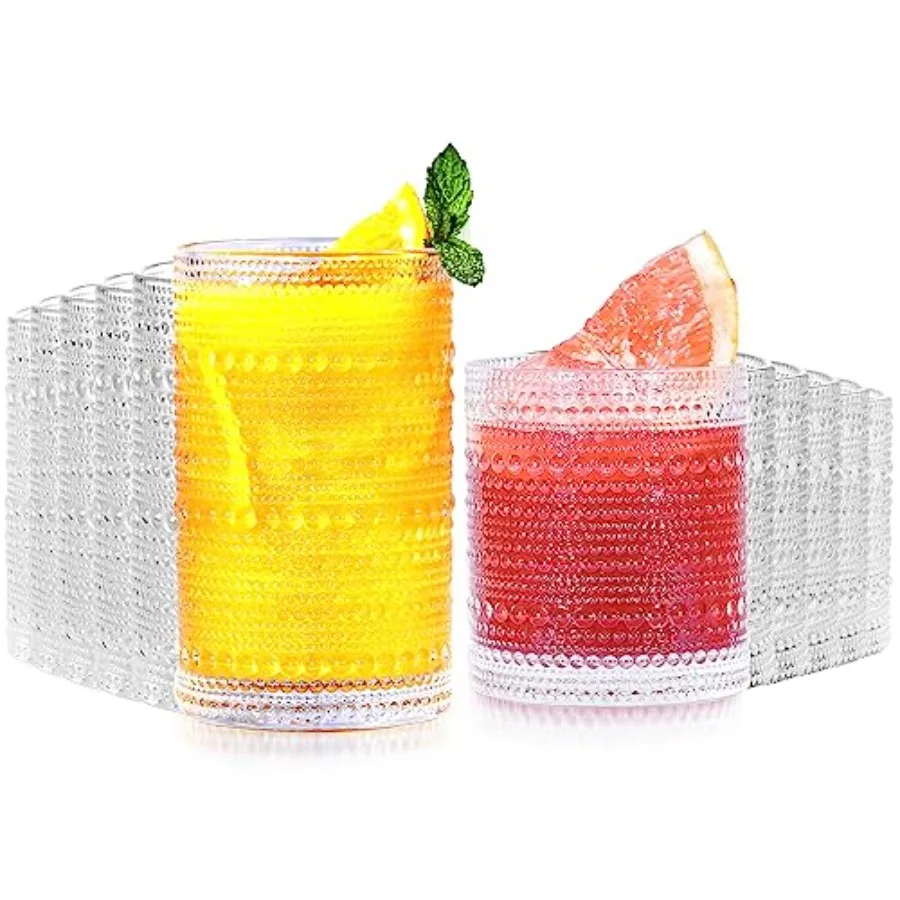 Vintage Hobnail Drinking Glasses Set of 12-14 oz Old Fashioned Water Glass Cups 11 oz Cocktail Glasses, Aesthetic Kitchen Bar T
Vintage Hobnail Drinking Glasses Set of 12-14 oz Old Fashioned Water Glass Cups 11 oz Cocktail Glasses, Aesthetic Kitchen Bar T
