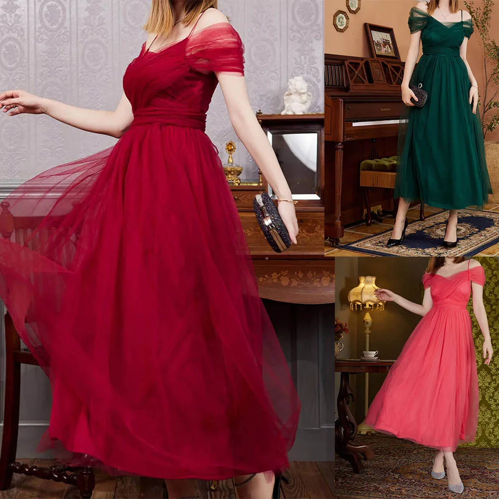 Fashion Sexy Short Sleeve High Waist Corset Cocktail Party Pleated Dress Women Elegant Mesh V Neck Wedding Bridemerd Dress
Fashion Sexy Short Sleeve High Waist Corset Cocktail Party Pleated Dress Women Elegant Mesh V Neck Wedding Bridemerd Dress