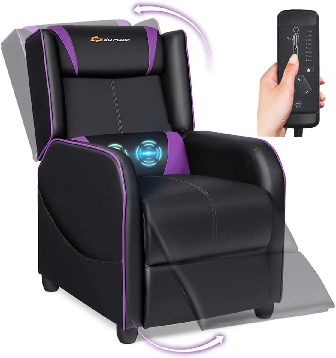 Gaming Chair Recliner - Massage Gaming Chair Ergonomic Sofa with Footrest and Headrest and Side Pouch - Living Room PU Leather
Gaming Chair Recliner - Massage Gaming Chair Ergonomic Sofa with Footrest and Headrest and Side Pouch - Living Room PU Leather