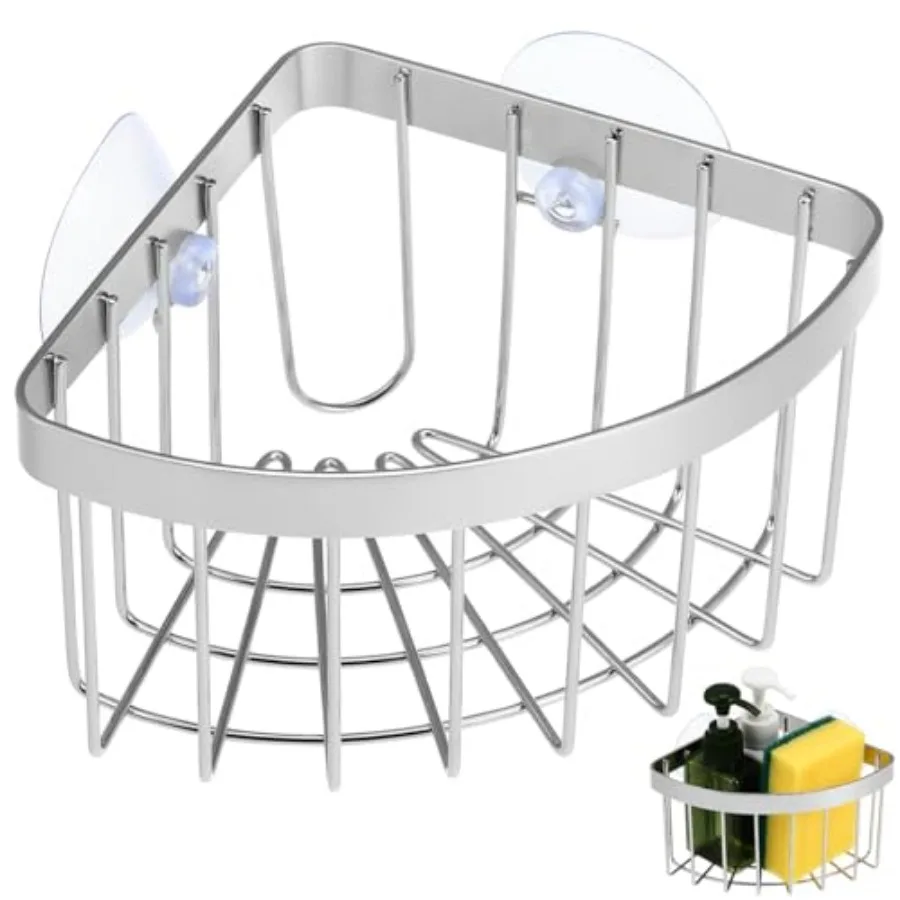 Sponge Holder for Kitchen Sink, Stainless Steel Sink Caddy with Suction Cups, Dish Brush Holder and Dishcloth Rack, Space Savin
Sponge Holder for Kitchen Sink, Stainless Steel Sink Caddy with Suction Cups, Dish Brush Holder and Dishcloth Rack, Space Savin