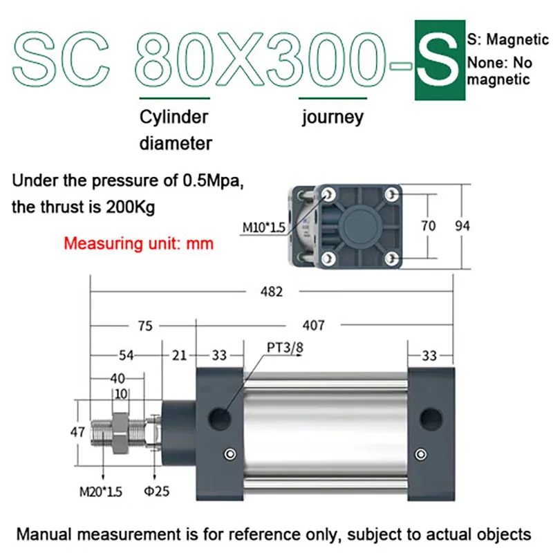 SC80X300-S Double-Acting Air Piston Cylinder Customizable Large Mini Thin Size for Precision Industrial Applications
SC80X300-S Double-Acting Air Piston Cylinder Customizable Large Mini Thin Size for Precision Industrial Applications