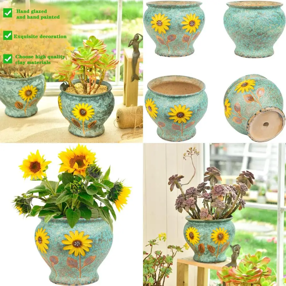 Ручная роспись 9-дюймовые керамические сочные горшки, большие вазы для растений в помещении и на открытом воздухе для домашнего декора и цветочных композиций
Ручная роспись 9-дюймовые керамические сочные горшки, большие вазы для растений в помещении и на открытом воздухе для домашнего декора и цветочных композиций