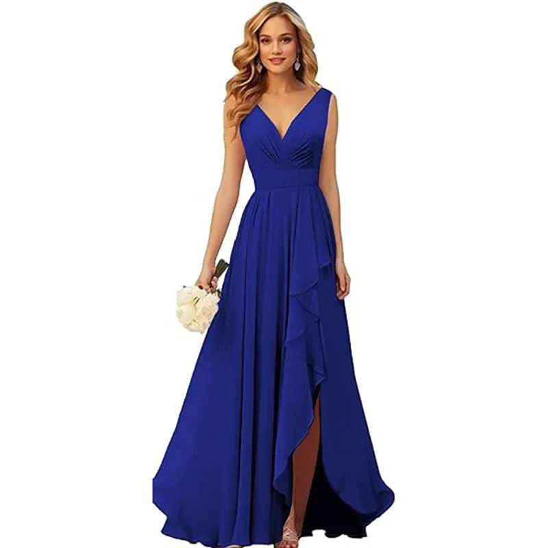 A-line Formal Evening Gowns With Pockets Bridesmaid Dress For Weddings Women's V Neck Bridesmaid Dresses With Slit 2025 Chiffon
A-line Formal Evening Gowns With Pockets Bridesmaid Dress For Weddings Women's V Neck Bridesmaid Dresses With Slit 2025 Chiffon