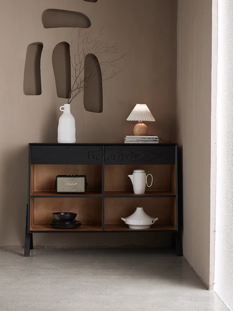 Sili Style Carbon Black Solid Wood Sideboard Living Room Retro Entrance Cabinet
Sili Style Carbon Black Solid Wood Sideboard Living Room Retro Entrance Cabinet