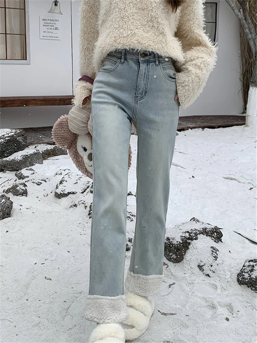 PLAMTEE 2024 Straight Jeans Women Thicken Spring High Waist Work Wear Streetwear Denim Chic Slim All Match Lamb Wool Pants
PLAMTEE 2024 Straight Jeans Women Thicken Spring High Waist Work Wear Streetwear Denim Chic Slim All Match Lamb Wool Pants