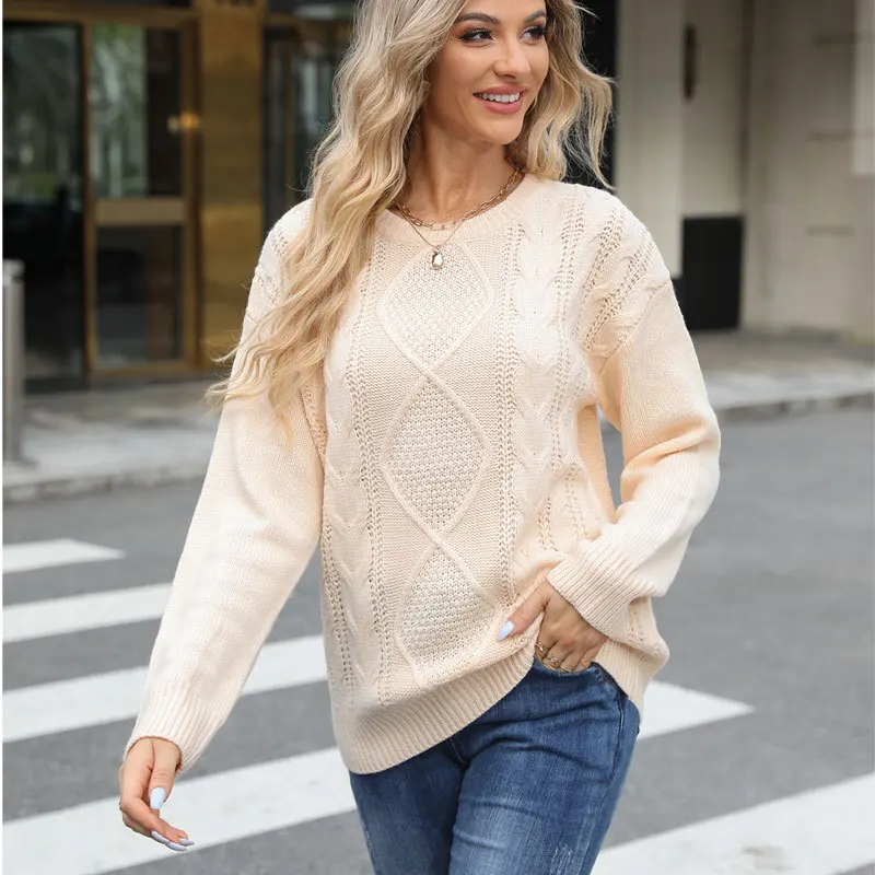 2025 Autumn and winter new sweater round neck Fried Dough Twists solid color knitting top women's pullover loose sweater
2025 Autumn and winter new sweater round neck Fried Dough Twists solid color knitting top women's pullover loose sweater
